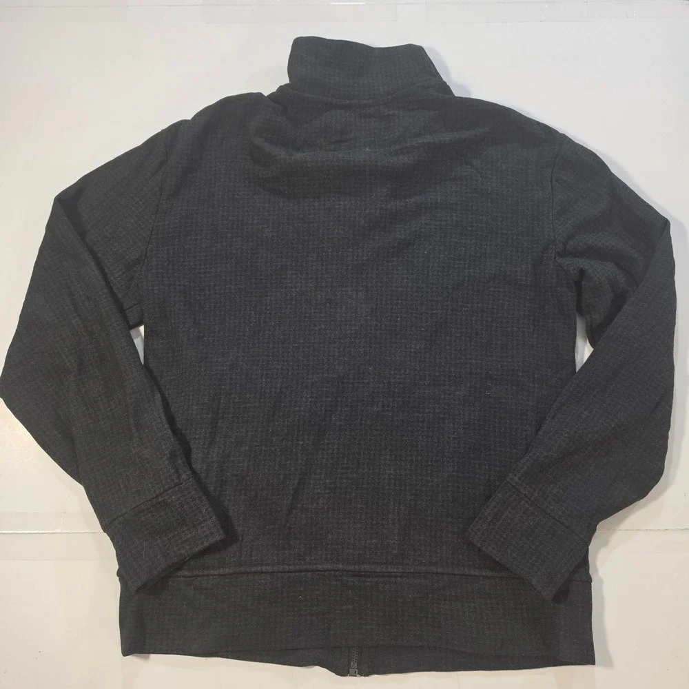 Polo Ralph Lauren Mens Charcoal Grey Textured Full Zip Mock Neck Jacket XS